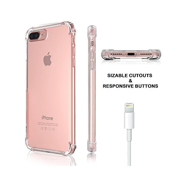 for iPhone 7 Plus Case, for iPhone 8 Plus Case, Matone Crystal Clear Shock Absorption Technology Bumper Soft TPU Cover… - Imagen 7