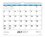 Blue Sky 2017-2018 Academic Year Wall Calendar, Twin-Wire Bound, 15