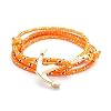 VIRGINSTONE-Gold-Plated-Anchor-Bracelets-on-Colorful-Nylon-Ropes