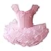 cm-Kid Girls Short Sleeve Ballet Dance Dress Ruffle Tutu Skirted Gymnastics Leotard 2-9 Years Pink