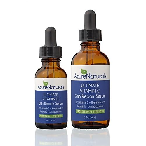 GUARANTEED FASTEST WORKING 20% Vitamin C Serum + E + Ferulic + 11% Vegan Hyaluronic Acid, Natural & Organic Skin... image