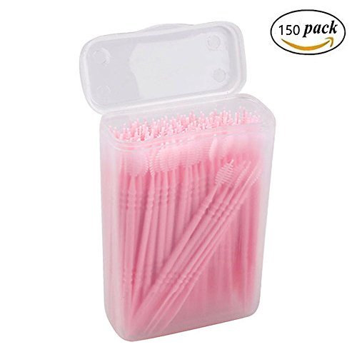 Funwill Oral Dental Picks Tooth Pick Interdental Brush with Portable Case 150pcs 2 way