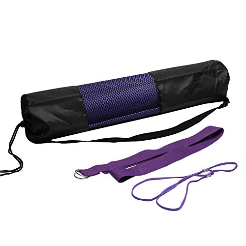 FrenzyBird Eco-Friendly,Reversible,Non-Slip,Double-Sided TPE Yoga Mat with Stretch Strap,Carry Strap and Mat Bag, Free of PVC and Other Harmful Chemicals, Extra-Thick,Ideal for Yogis - Thumbnail 2
