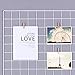Kaforise Painted Wire Wall Grid Panel, Multifunction Photo Hanging Display and Wall Storage Organizer, Pack of 2, Size 15.8