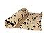 Fleece Pet Soft Blanket Paw Print 27 x 23 inch Lovely Puppy Dog Cat Cozy Mat Animal Bed Cover Pad Throw (Beige with Black Paw)
