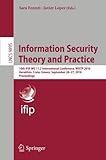 Image de Information Security Theory and Practice: 10th IFIP WG 11.2 International Conference, WISTP 2016, Heraklion, Crete, Greece, September 26–27, 2016, P