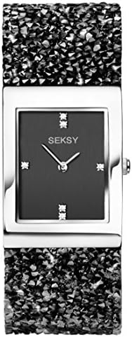 Seksy Rocks® Collection Rectangular Dial Swarovski® Stone Set Bracelet Ladies Watch