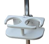 Brocraft Poly Drink Holder for 2 Drinks With Rail mount Bracket Kit ,Suction Cup,white