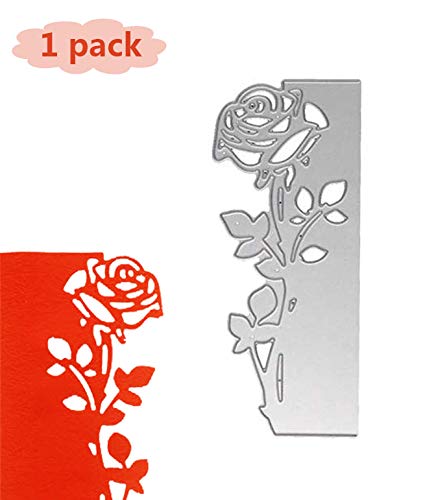 image for Wocst 1 Pack 4.6x1.8inch New Rose Pattern Embossing Cutting Dies,Die C