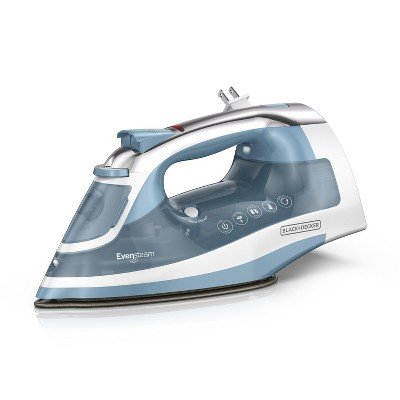 black+decker153; steam iron retractable cord gray