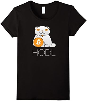 Womens Hodl Shirt: Funny Hold Bitcoin Crypto Currency Cat T-Shirt XL Black