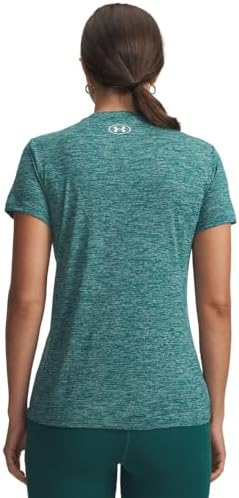 Femme Tech Twist Short Sleeve V Neck T-Shirt, Rack Vert / / Blanc, XS EU