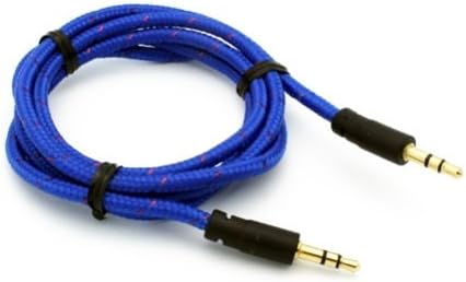 SELNA Blue Tangle Free Braided Wire Car Audio Stereo Aux Cable Auxiliary Adapter for iPad Air / Air 2 - iPad Mini / Mini 2 / Mini 3 / Retina - iPad 1 2 3 4 - iPod Touch / Nano - Samsung Galaxy Tab / Tab S / Note / NOTEPRO / TABPRO - LG G Pad and All Tablets