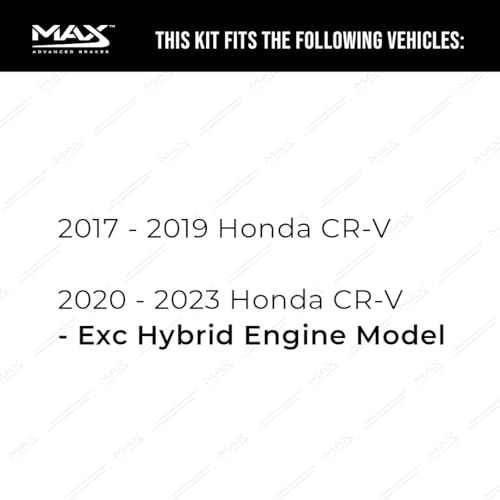 MAX Advanced Brakes - Brake Kit For 2017-2023 Honda CR-V (Gas Engine)| Carbon Ceramic Brake and Rotor Kit Front and Rear| Daily Driving Geomet Coated OE Brake Rotors