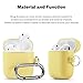 Camyse Airpods Case, Airpod Silicone Skin Cases Cover, Full Protective Durable Shockproof Drop Proof with Keychain Compatible with Apple Airpods 2 & 1 Charging Case,Airpods Accesssories (Yellow)