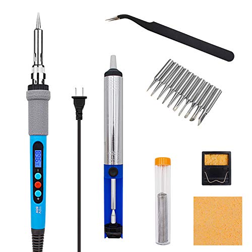 Soldering tools with Thermostatic Digital-Controlled and LCD Screen Display, djustable 80℃/356℉-480℃/896℉ with 10 PCS Soldering Bits, Soldering Iron Kit 60W 110V-Adjustable Temperature - Thumbnail 7