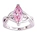 Veunora 925 Sterling Silver Plated Marquise Cut Pink Topaz Infinity Twisted Ring for Women Size 9