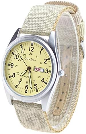 p104ca-sliver/Biege Men's Wrist Watch Beige