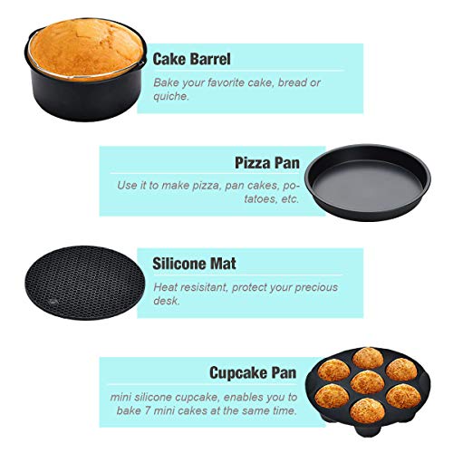 8 inch Air Fryer Accessories for Gowise USA Cozyna Airfryer XL 5.3QT - 5.8QT, Deluxe Deep Fryer Accessories Set of 8/12 (8)