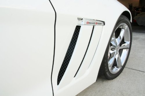American Car Craft Chevrolet Corvette 2010 2011 2012 2013 Grand Sport Black Mesh Side Vent Grilles Chrome Kit