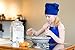Odelia Tessa's Kitchen Kids - Child's Chef Hat Apron Set, Kid's Size, Children's Kitchen Cooking and Real Baking Wear Kit for Those Chefs in Training, Boys or Girls (M 6-12 Year, Blue)