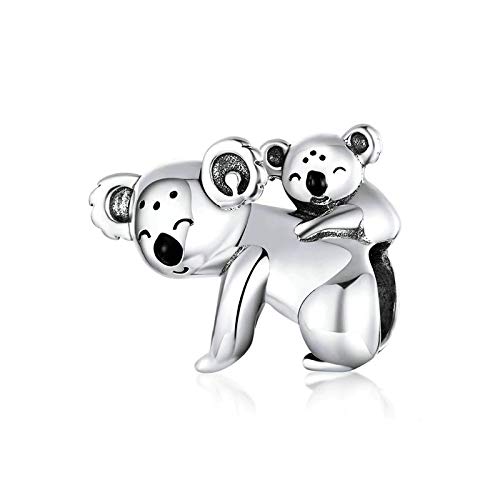 FeatherWish Sterling Silver 925 Charm Koala Bear Family Mum Dad New Baby Travel World Bead Fits And Compatible With Pandora Bracelets Gift Birthday Daughter (Koala Bear Family) — image 1