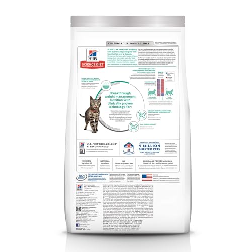 HILL’S SCIENCE DIET PERFECT WEIGHT, ADULT 1-6, WEIGHT MANAGEMENT SUPPORT, DRY CAT FOOD, CHICKEN RECIPE, 7 LB BAG