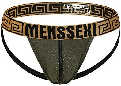 Men's Sexy Thong Underwear,Soft Mesh Breathable Jock Strap Briefs