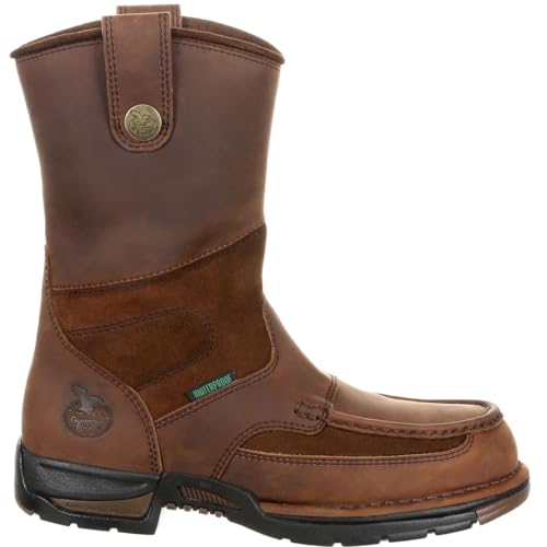 Georgia Athens Waterproof Wellington Work Boot, Brown, Size 8.5(W)
