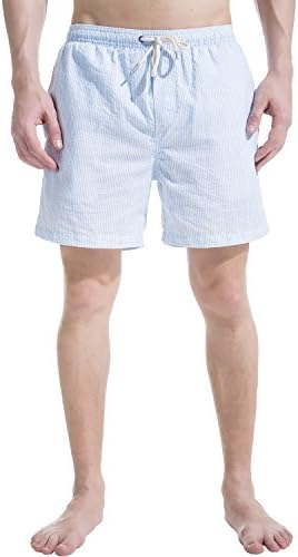 Akula Mens Beach Volleyball Shorts Bathing Suit Swimming Trunk Fitness Shorts Light Blue X-Large