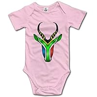 FOECBIR South African Springbok Baby Short-Sleeve Bodysuit Baby Boys Girls Pink