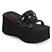 Demonia FUNN18/BPU Women's Flat, Black Vegan Leather, 8 M US