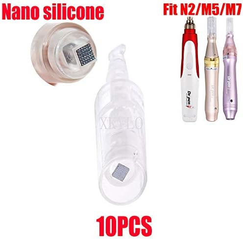 12Pin/36Pin/42Pin/Nano Micro Needles Cartridges,tip For Electric Auto Microneedle Stamp Derma Pen MYM/N2/M5/M7 Dr.Pen Anti-Aging Wrinkle Removal (NANO SILICONE Needles, 10PCS)