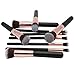 Beauty Kate Professional 10pcs Premium Synthetic Kabuki Makeup Brush Set Foundation Blending Cosmetic Brushes Essential Kit (Black + RoseGolden)