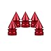 Senzeal 5X Impale Spike Style Polished Aluminum Alloy Tire Valve Caps Red