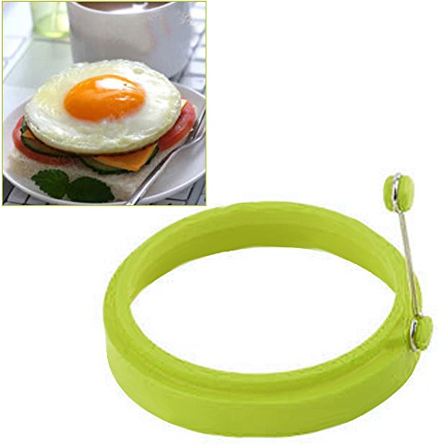 Transser Silicone Egg & Pancake Rings with Handles Nonstick Fried Frying, Round Egg Cooker Maker, Non Stick Fried Egg Ring Use for Frying Eggs, Kitchen Cooking Tools