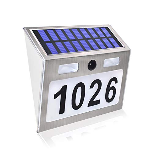 Comboss Solar House Number Plaque Light with 200LM Motion Sensor LED Light Address Number for Home Garden, Customized Letter & Number - Thumbnail 7