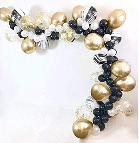 Zerci 70pcs Latex Balloons Confetti Balloons Balloons for Birthday Party New Year Gatsby Party - Black & White & Gold & Marble & Agate