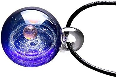 Handmade Glass Milky Way Cosmos Necklace Pendant Unique Special Gift, Series Nebula Ribbon