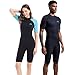 Dark Lightning 2mm Wetsuit Men's and Women's Shorty Wet Suit Premium Neoprene Kids 2mm One Piece Wet Suits Fishing, Diving,Surfing, Snorkeling, Women's XL Size