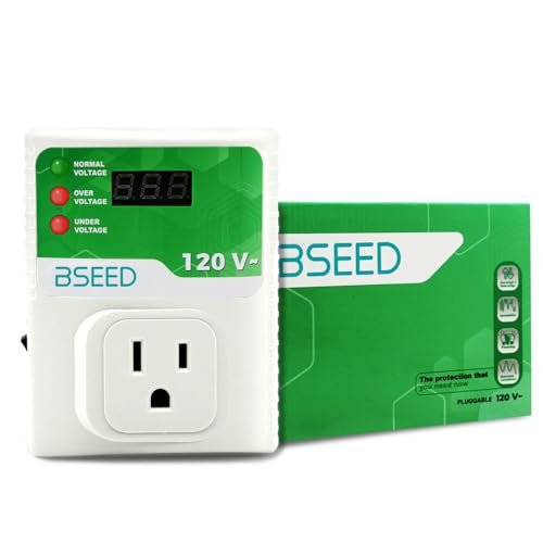 BSEED Surge Protector, 2400W Single Outlet Surge Protector for TV, PC, Xbox Series X, PS5, Refrigerators and Other Home Appliances LED Display Screen, 120VAC, 20Amp, 2 Pack