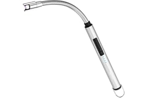 ARECTECH Lighter Candle Lighter Electric Lighter Rechargeable Lighter USB Arc Lighter Plasma for Camping Candle Cooking BBQs Fireworks Silvery