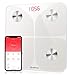 Digital Weight Scale Smart Bathroom Wireless Body Fat Scale BMI Scale, Body Composition Analyzer Health Monitor with Step-On Technology Smartphone App 330 lbs - White