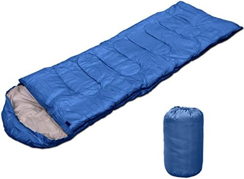 SunnyRoyal Sleeping Bag Envelop Lightweight Portable Waterproof with Compression Sack For Kids adults Traveling Camping Hiking 2.09lbs/4.19lbs Great For 4 Season (Navy, 2.09lbs)