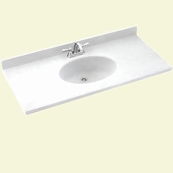 Swan Ch02243 010 Chesapeake Solid Surface Single Bowl Vanity Top 43 In L X 22 In H X 6 125 In H White Vanity Sinks Amazon Com