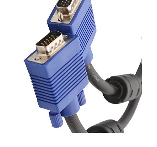 Syba Connectland CL-CAB32002 Ferrite Cores Nickel Plated VGA HD15 Male to Male Cable (6 Feet)