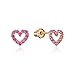 14k Yellow Gold Open Heart Cubic Zirconia Children Screwback Baby Girls Earrings