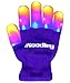 The Noodley Flashing LED Finger Light Gloves with Extra Batteries - Kids and Teen Sized Ages 8-12 (Medium, Purple)