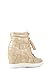Top Moda Eric-9 Women's High Top Lace Up Fashion Sneaker Wedge - Gold Nub PU