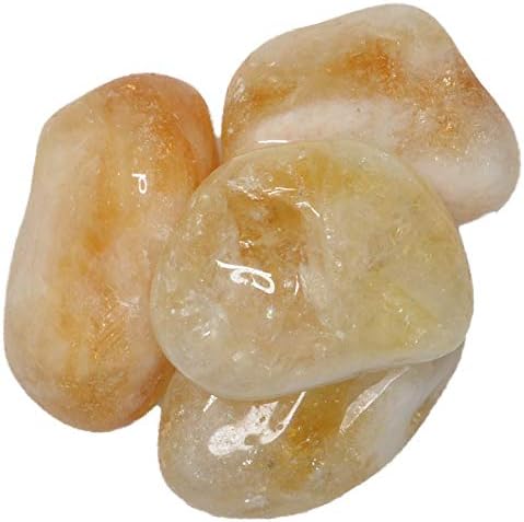 Hypnotic Gems Materials: 1/2 lb Citrine Tumbled Stones - Grade 1 - XXLarge - 1.75" to 2.5" Avg. - Bulk Natural Rocks Polished Gemstone Supplies for Wicca, Reiki, Energy Crystal Healing